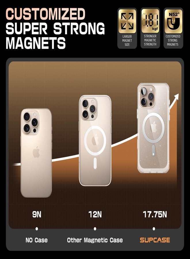 SUPCASE for iPhone 16 Pro Max Case with Camera Control Capture Button (Unicorn Beetle Mag), [Compatible with MagSafe] [Military-Grade Protection] Slim Clear Magnetic Phone Case (Glitter) - Image 4